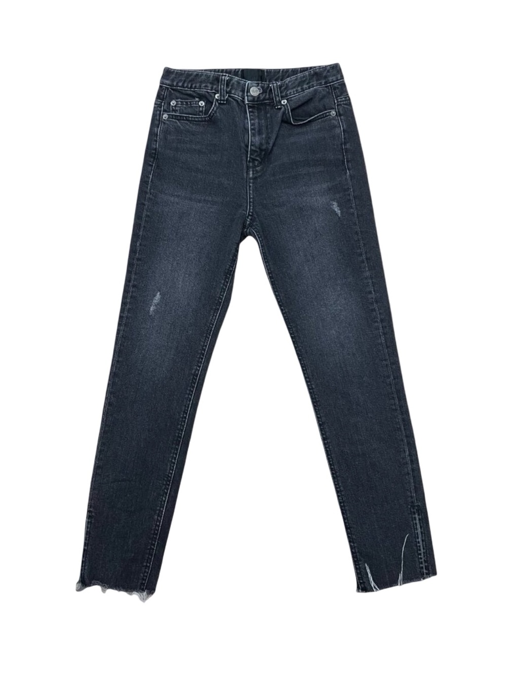 Women’s Second Earth Black Denim Jeans Frayed Hem 2010s